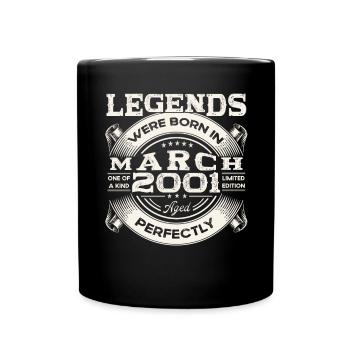March Born 2001 22nd birthday Man Legendary 01 - Full Colour Mug - black - Front