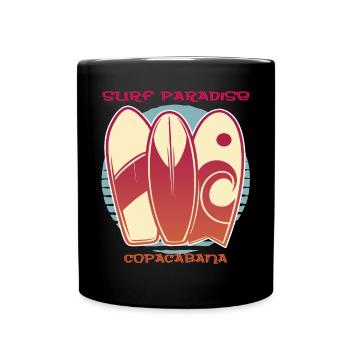 Rio Copacabana Surf Paradise Urlaub Meer Strand So - Tasse einfarbig - Schwarz - Vorne