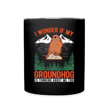 Murmeltier Groundhog Day Waldmurmeltier - Tasse einfarbig - Schwarz - Vorne
