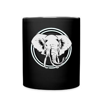 Elefant Afrika Elefanten Wildtiere Zoo Dickhäuter - Tasse einfarbig - Schwarz - Vorne