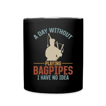 Une journée sans jouer de la cornemuse dont je n’ai aucune idée Funn - Mug uni - noir - Devant