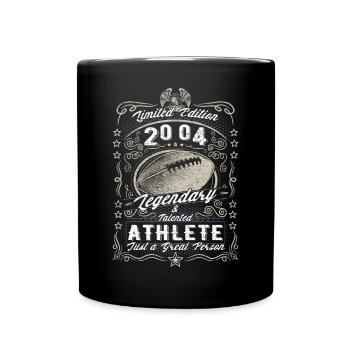 Vintage 2004 Football Geburtstag Geschenk Hobby - Tasse einfarbig - Schwarz - Vorne
