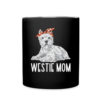 West Highland White Terrier Westie - Tasse einfarbig - Schwarz - Vorne