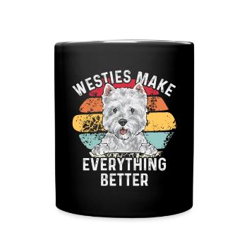 West Highland White Terrier Westie - Mug uni - noir - Devant