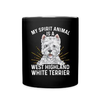 West Highland White Terrier Westie - Mug uni - noir - Devant