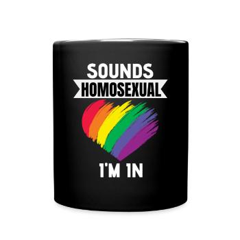 Regenbogen Herz Gay Pride Month Geschenk LGBT - Tasse einfarbig - Schwarz - Vorne