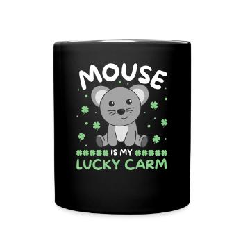 Maus est ma voiture porte-bonheur Kleeblatt St Patricks Day - Mug uni - noir - Devant