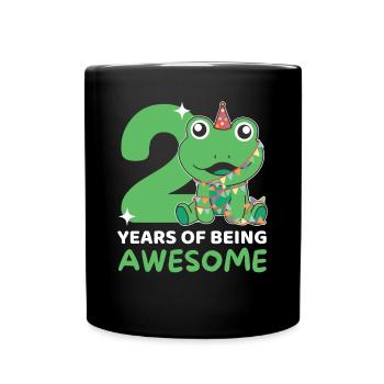 Grenouille pour le 2ème anniversaire Enfants de deux ans - Mug uni - noir - Devant