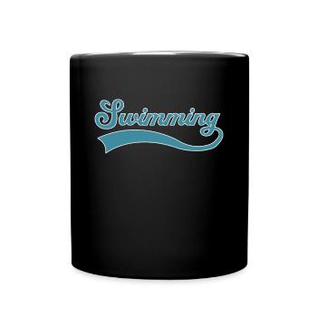 Lettrage de natation - Mug uni - noir - Devant