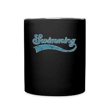 Lettrage de natation - Mug uni - noir - Devant