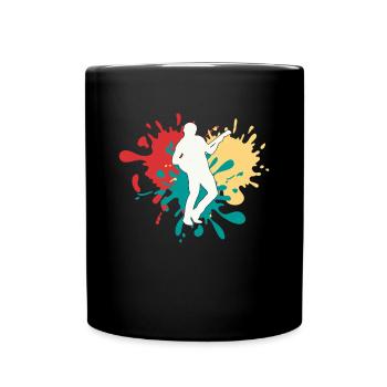 Gitarre Gitarrist Silhouette - Tasse einfarbig - Schwarz - Vorne