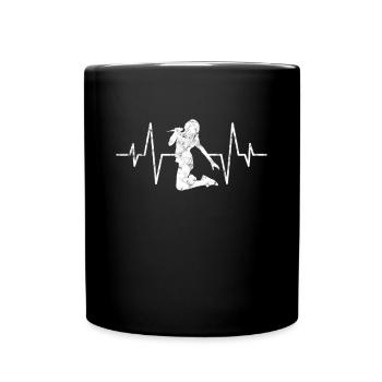 Singen Sängerin Herzschlag - Tasse einfarbig - Schwarz - Vorne