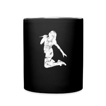 Singen Sängerin Silhouette - Tasse einfarbig - Schwarz - Vorne