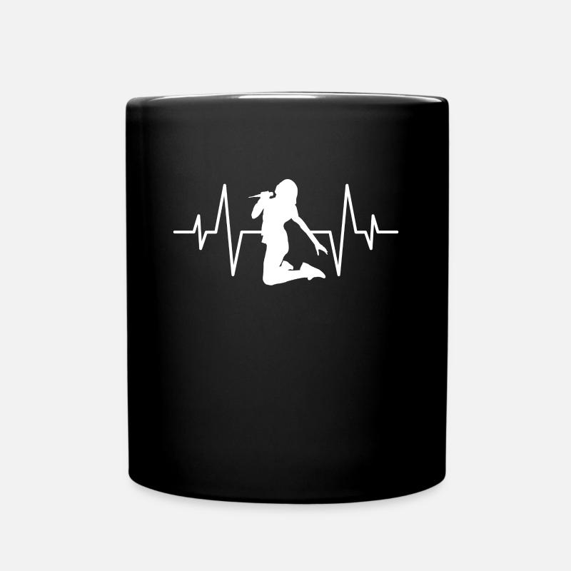 Singen Sängerin Herzschlag - Tasse einfarbig - Schwarz