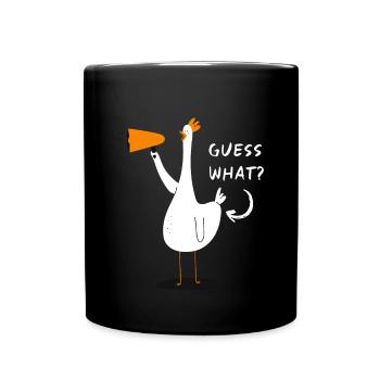 Funny Guess What? Chicken Butt!humoristic - Full Colour Mug - black - Front