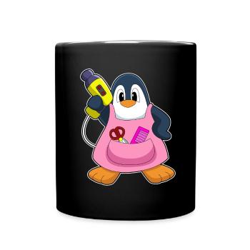 Penguin Coiffeur Sèche-cheveux - Mug uni - noir - Devant