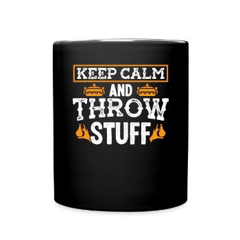 Calm an throw Stuff - Full Colour Mug - black - Front