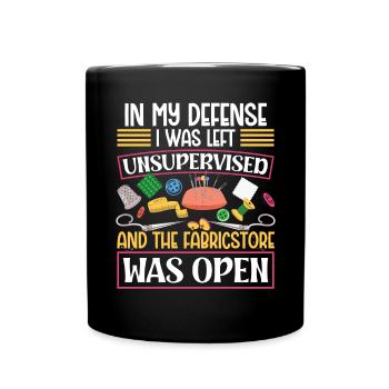 In my Defense i was left unsupervised - Full Colour Mug - black - Front