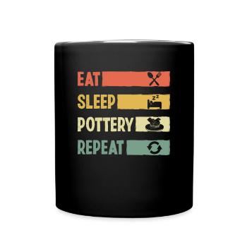Sleep Pottery Repeat - Full Colour Mug - black - Front
