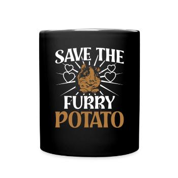 Sauvez la pomme de terre à fourrure - Mug uni - noir - Devant