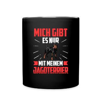 Nur mit meinem Jagdterrier Deutscher Jagdterrier - Tasse einfarbig - Schwarz - Vorne