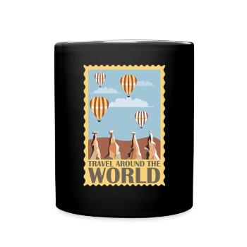 Heißluftballon & Ballon Fahrer Geschenk - Tasse einfarbig - Schwarz - Vorne