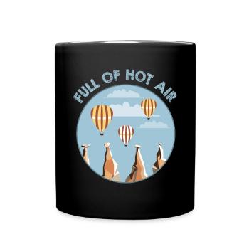 Heißluftballon & Ballon Fahrer Geschenk - Tasse einfarbig - Schwarz - Vorne