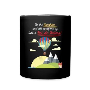 Heißluftballon & Ballon Fahrer Geschenk - Tasse einfarbig - Schwarz - Vorne