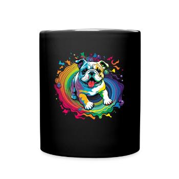 Bulldog dog saying Bulldog owner - Full Colour Mug - black - Front
