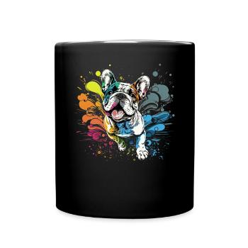 Bulldog dog saying Bulldog owner - Full Colour Mug - black - Front