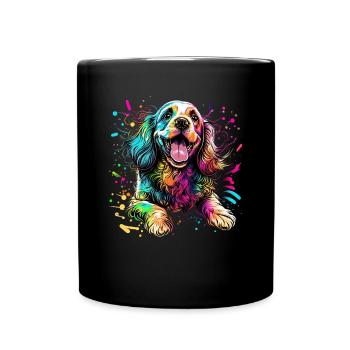 Dog Cartoon Cocker Spaniel pour les amoureux des chiens - Mug uni - noir - Devant