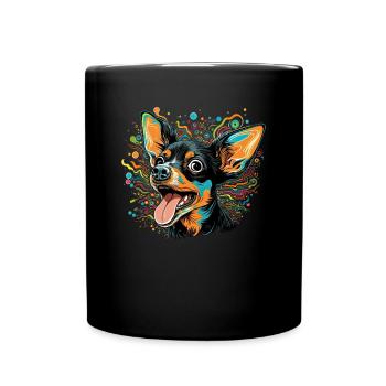 Dog Cartoon Chihuahua Design pour les amoureux des chiens - Mug uni - noir - Devant