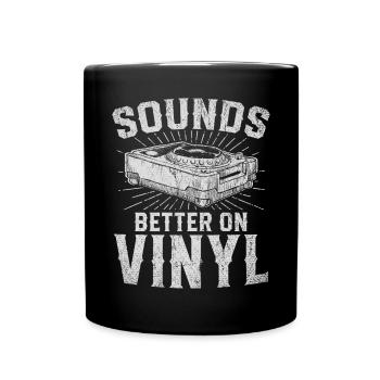 Sounds Better On Vinyl Record - Full Colour Mug - black - Front