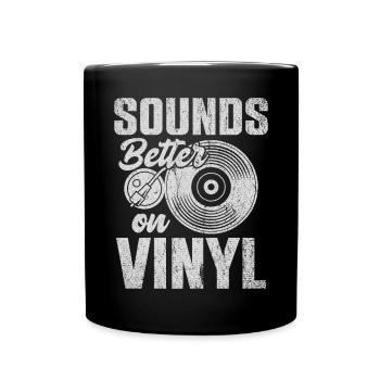 Sounds Better On Vinyl Record - Full Colour Mug - black - Front