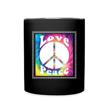 Hippie Tshirt Peace Movement Woodstock Boho Groove - Full Colour Mug - black - Front