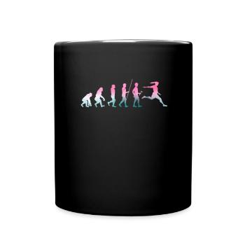 Fußball Tshirt Herren Damen Soccer Football - Tasse einfarbig - Schwarz - Vorne