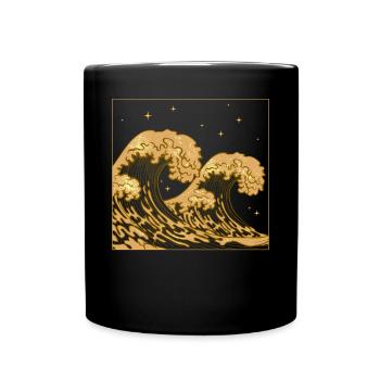Boujee Aesthetic Great Wave Off Kanagawa Bougie - Full Colour Mug - black - Front