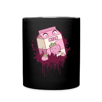Finnish Goth Aesthetic Gothic Strawberry Milk Drip - Tasse einfarbig - Schwarz - Vorne