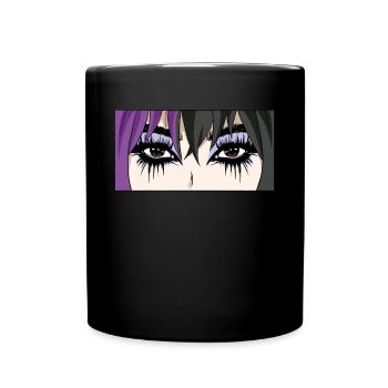 Finnish Goth Aesthetic Gothic Anime Girl Eyes - Tasse einfarbig - Schwarz - Vorne