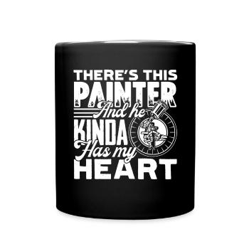 Painter This Painter Kinda Has My Heart - Full Colour Mug - black - Front