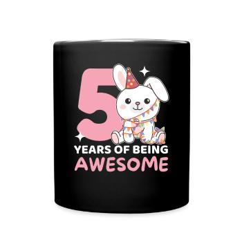 Lapin pour les 5 ans Enfants de cinq ans - Mug uni - noir - Devant