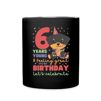 Rottweiler for 6th birthday children six years - Full Colour Mug - black - Front