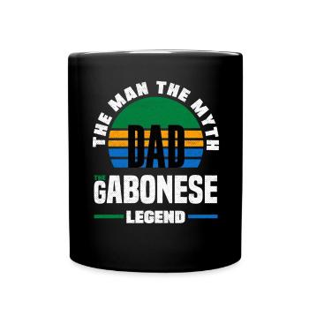 Gabonese Gabon Gabonese Flag Fathers Day - Full Colour Mug - black - Front