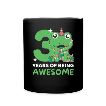 Grenouille pour 3ème anniversaire Enfants de trois ans - Mug uni - noir - Devant