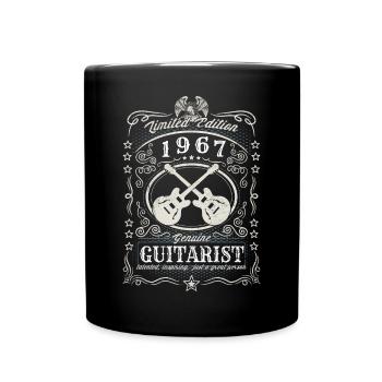 Vintage 1967 Guitarist Birthday Gift Hobby - Full Colour Mug - black - Front