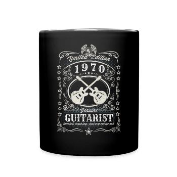 Vintage 1970 Guitarist Birthday Gift Hobby - Full Colour Mug - black - Front