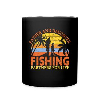 Angeln Papa Vatertag Geschenk Angler - Tasse einfarbig - Schwarz - Vorne