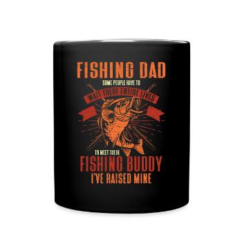 Angler Angeln Papa Geschenk Vatertag - Tasse einfarbig - Schwarz - Vorne