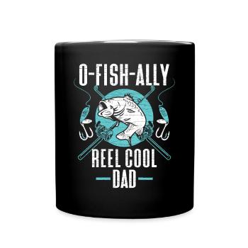 Angler Papa Geschenk Angeln - Tasse einfarbig - Schwarz - Vorne