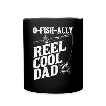 Angler Papa Geschenk - Tasse einfarbig - Schwarz - Vorne